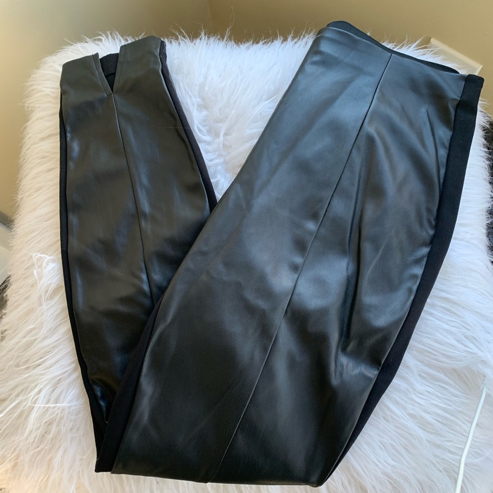 Bar III faux leather front leggings